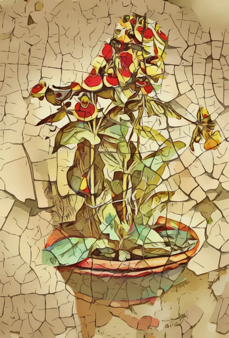 Flower pot Art Weathered Stickdatei – Blumen