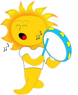 Sun Drum Playing Stickdatei