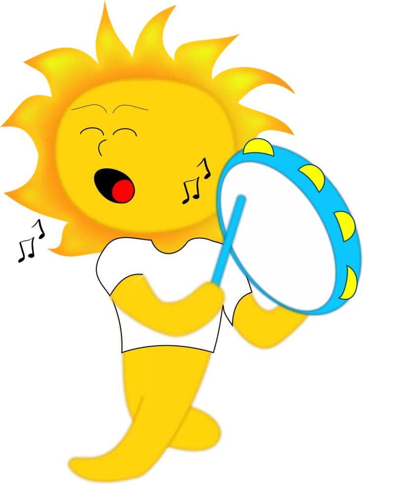 Sun Drum Playing Stickdatei – Musik