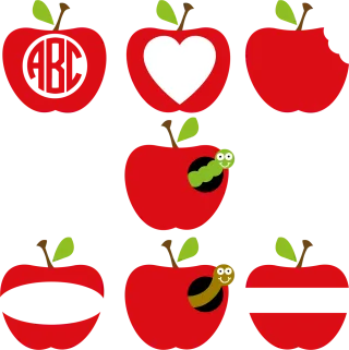 Apple Apple frame Apple monogram Stickdatei