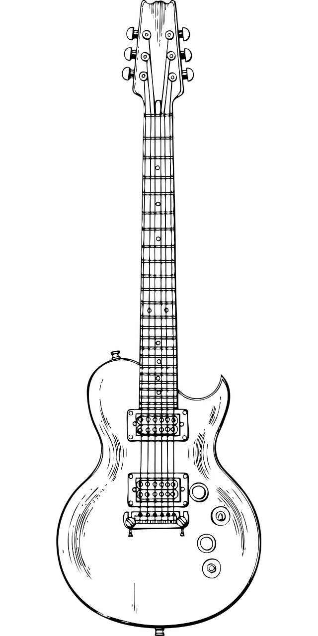 Electric Guitar Instrument Stickdatei – Musik