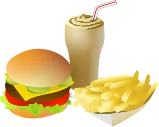 Cheeseburger Drink Fries Stickdatei