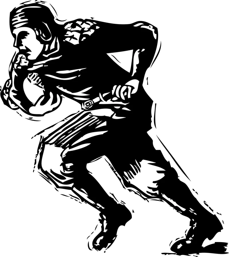 Player Running Black and white Stickdatei – Sport