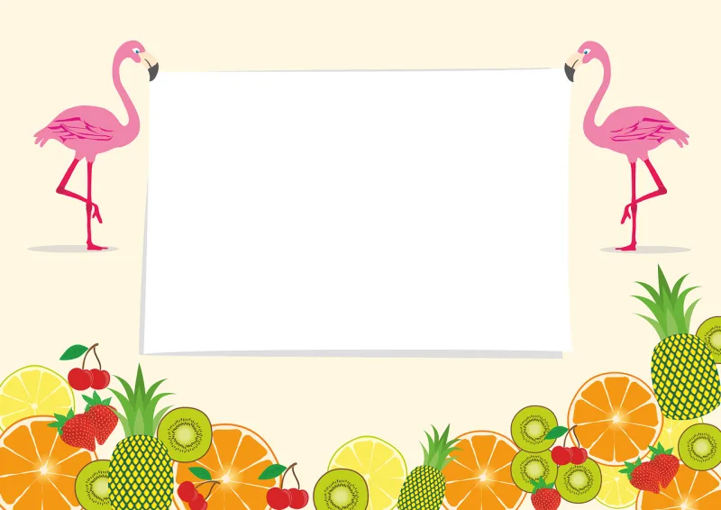 Summer party Flamingo Fruit Stickdatei – Essen & Trinken