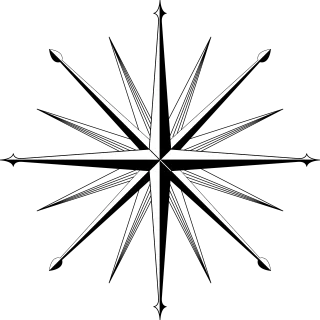 Wind Rose Compass Stickdatei – Blumen