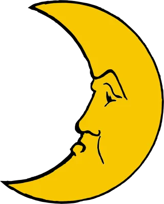 Moon Crescent Face Stickdatei