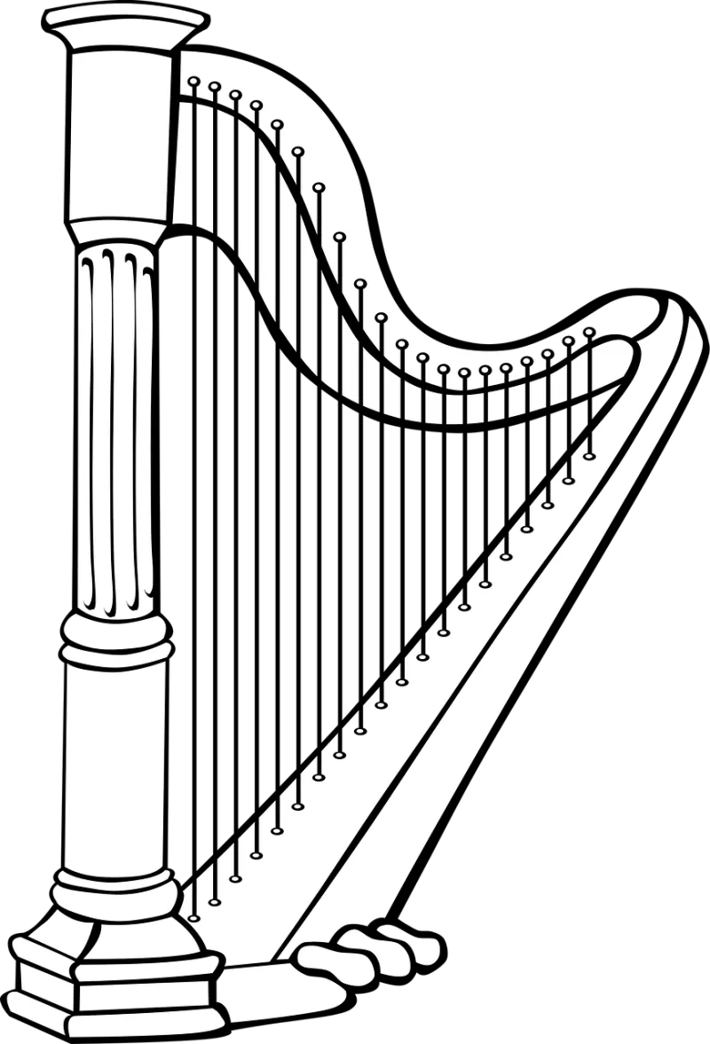 Harp Music Musical Stickdatei – Musik