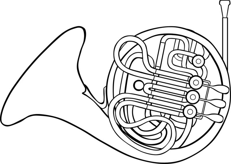 French Horn Musical Stickdatei – Musik