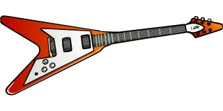 Flying v Guitar Electric Stickdatei