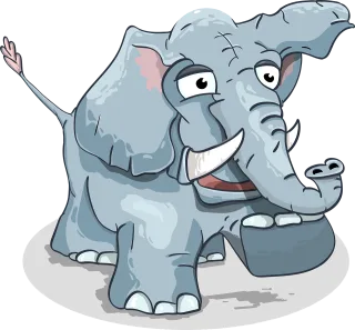 Elephant Cartoony Steps Stickdatei