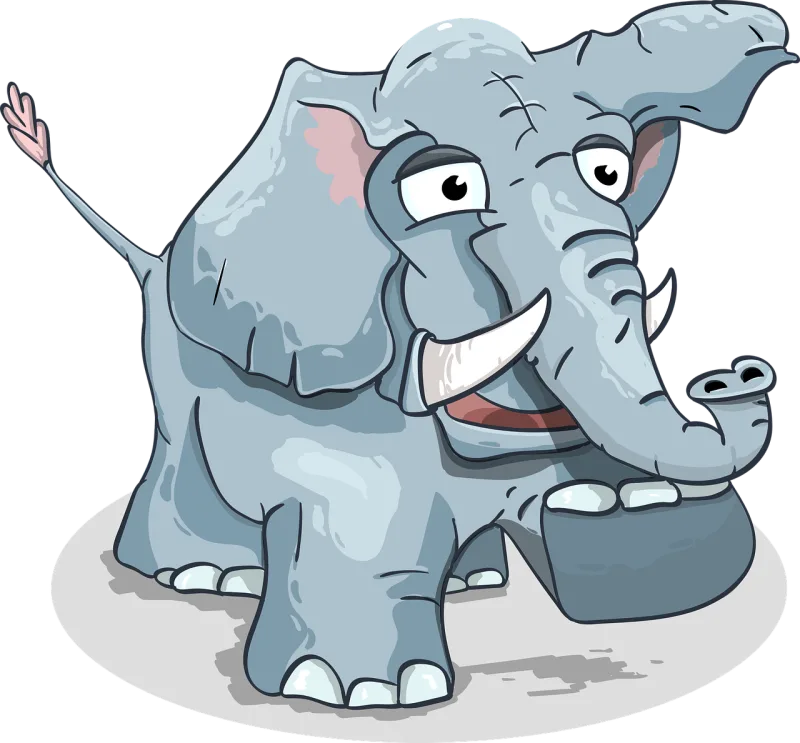 Elephant Cartoony Steps Stickdatei – Tiere