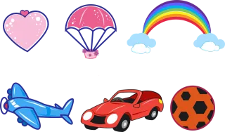 Heart Parachute Rainbow Stickdatei
