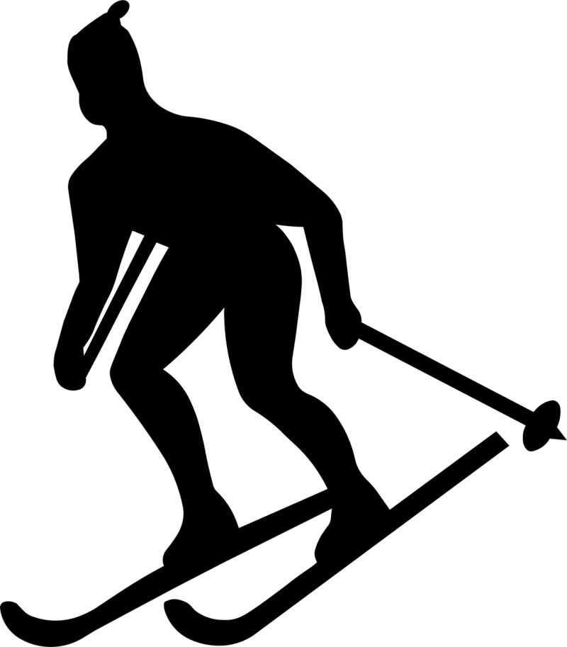 Skier Silhouette Ski Stickdatei – Sport