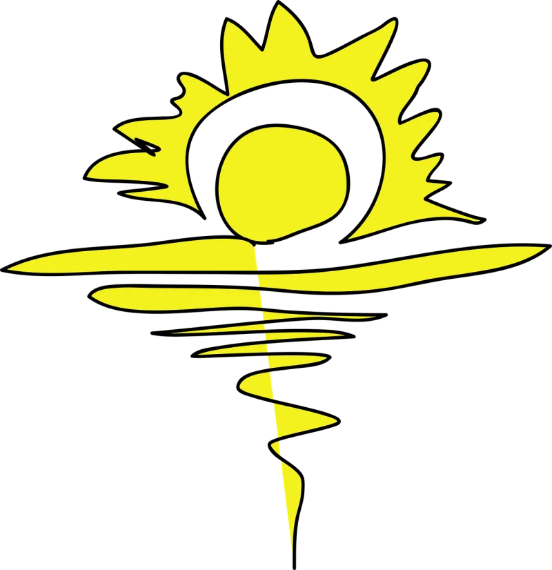 Sun Ocean Sunrise Stickdatei – Natur