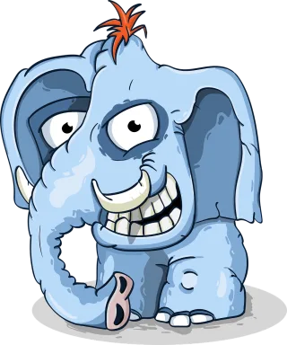 Elephant Smile Blue Stickdatei