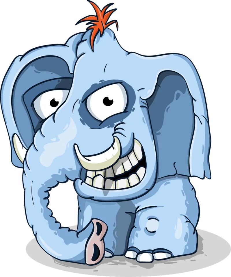 Elephant Smile Blue Stickdatei – Tiere