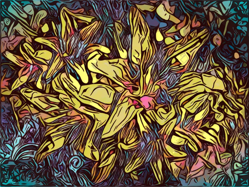 Lilies Abstract Flowers Stickdatei – Blumen