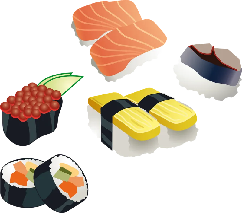 Sushi Sushi roll Japanese Stickdatei – Essen & Trinken