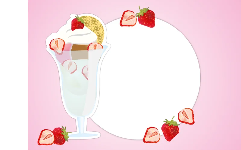 Sundae Strawberries Ice cream Stickdatei – Essen & Trinken