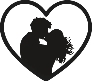 Love Heart Kiss Stickdatei
