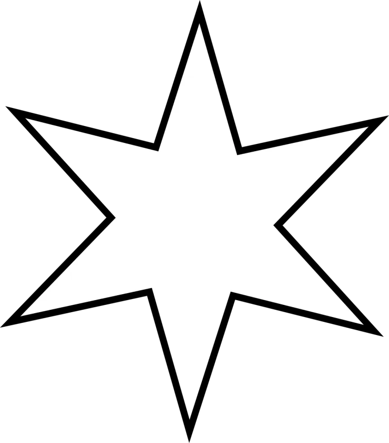 Star White Shapes Stickdatei – Natur