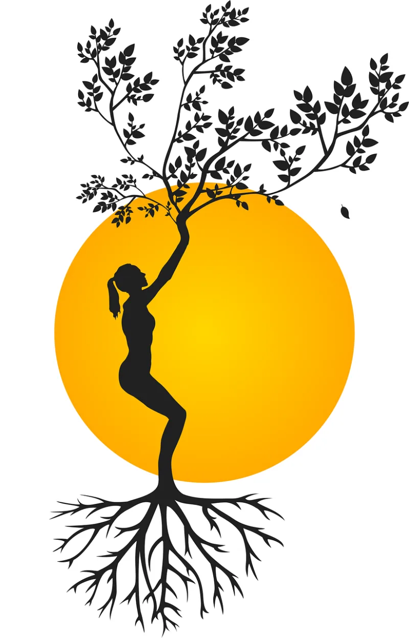 Silhouette Woman Tree Stickdatei – Sport