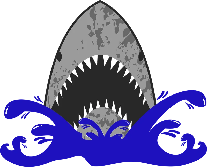 Shark Wave Beach Stickdatei – Natur