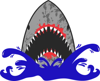 Shark Wave Beach Stickdatei