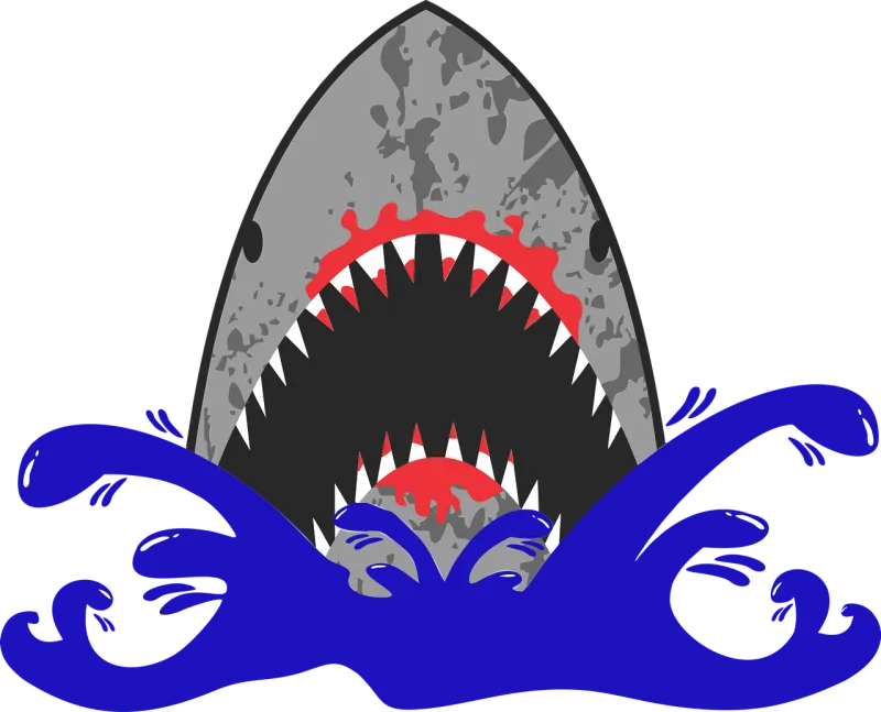 Shark Wave Beach Stickdatei – Natur