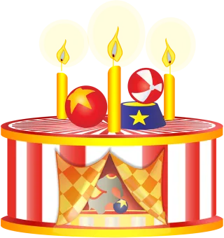 Graphic Circus Cake Stickdatei – Essen & Trinken