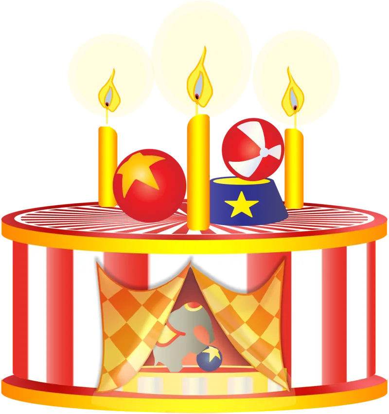 Graphic Circus Cake Stickdatei – Essen & Trinken