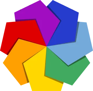 Star Pentagons Rainbow colors Stickdatei
