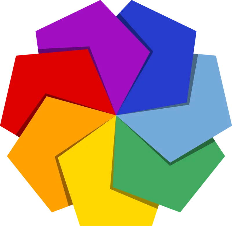Star Pentagons Rainbow colors Stickdatei – Blumen