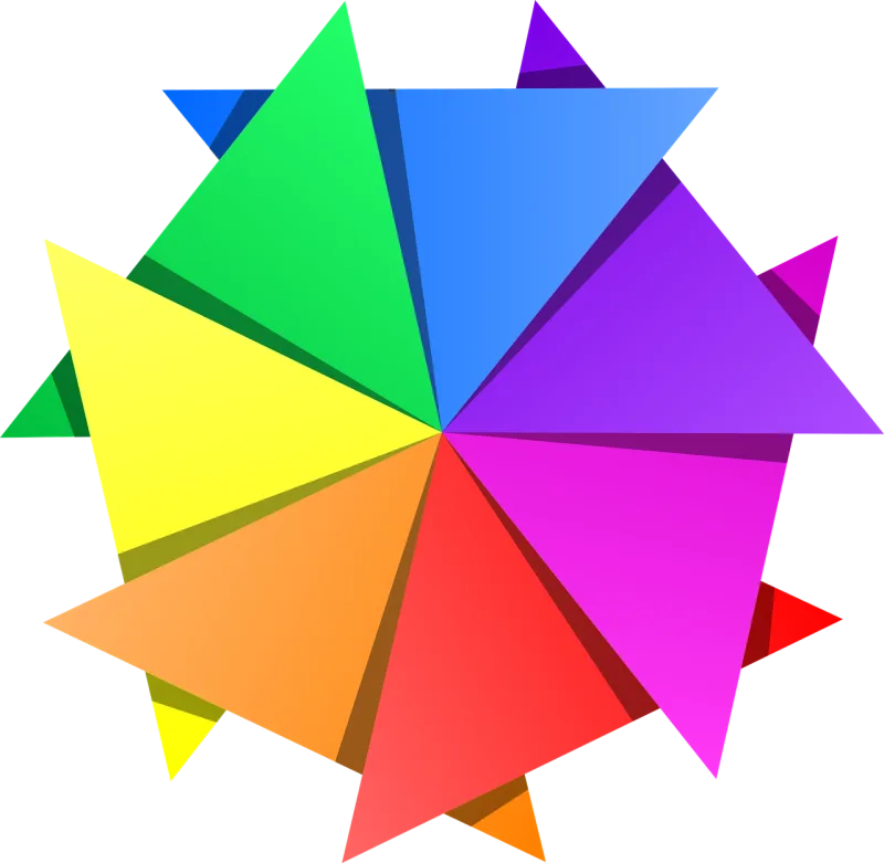 Star Triangles Rainbow colors Stickdatei – Weihnachten
