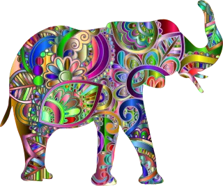 Elephant Flower Floral Stickdatei