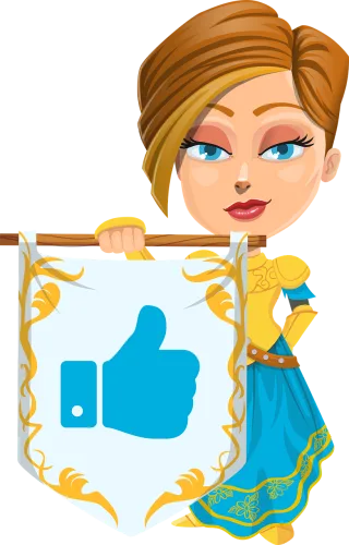 Knight Woman Thumbs up Stickdatei