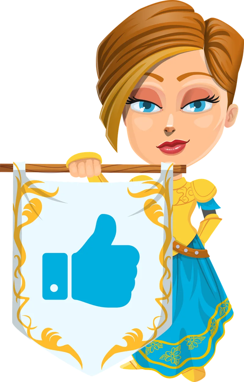 Knight Woman Thumbs up Stickdatei – Kinder