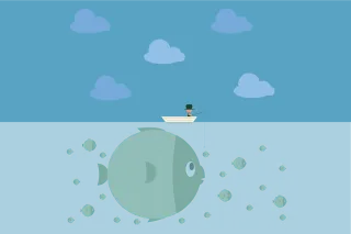 Fishing Man Nature Stickdatei