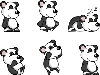 Panda Comic Cute Stickdatei