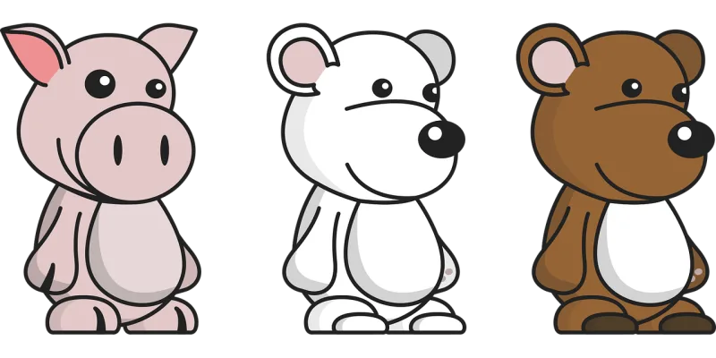 Animals Comic Cartoon Stickdatei – Tiere