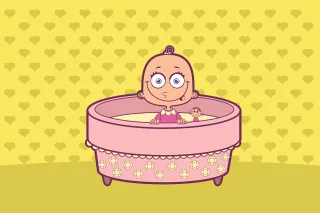 Baby crib Baby Heart Stickdatei