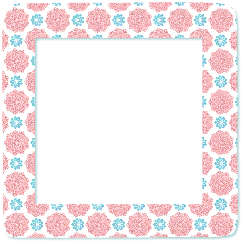 Flower frame Border Pink Stickdatei – Blumen