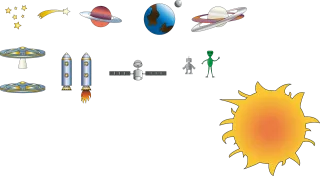 Space Rocket Cosmos Stickdatei