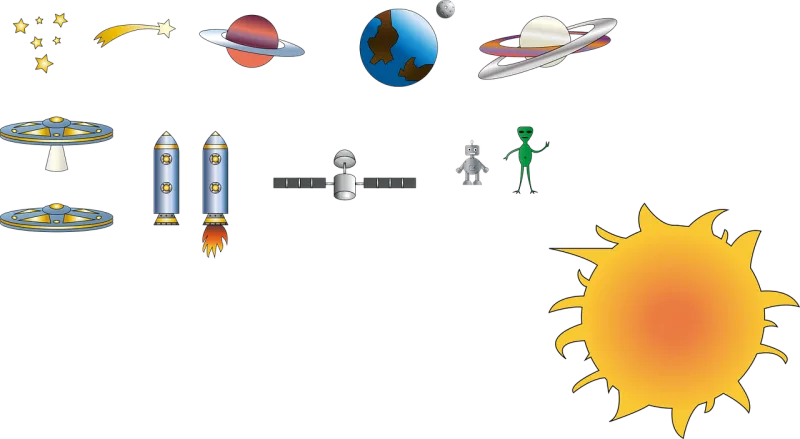 Space Rocket Cosmos Stickdatei – Kinder