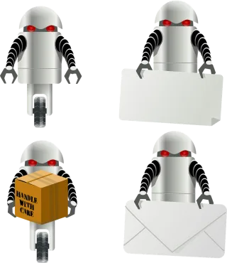 Robot Delivery Letter Stickdatei