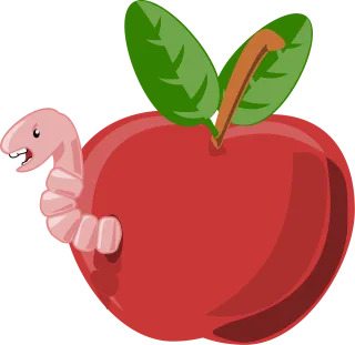 Apple Red Worm Stickdatei – Essen & Trinken