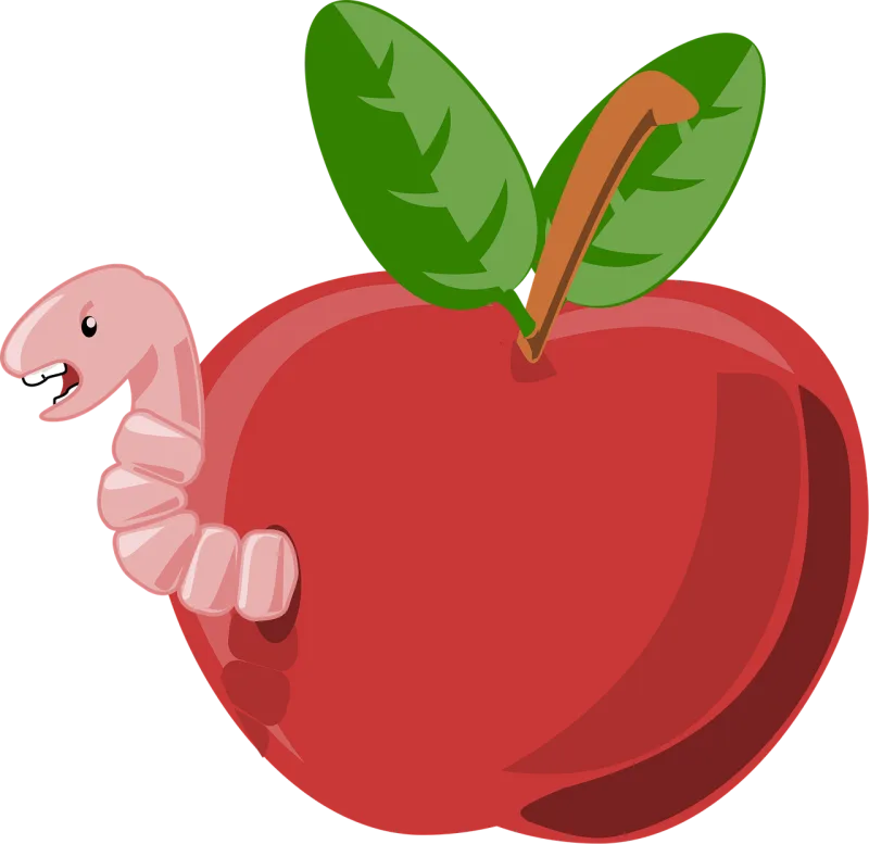 Apple Red Worm Stickdatei – Essen & Trinken