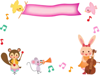 Musical animals Rabbit Mouse Stickdatei