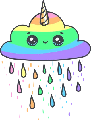 Cloud Rainbow Unicorn Stickdatei