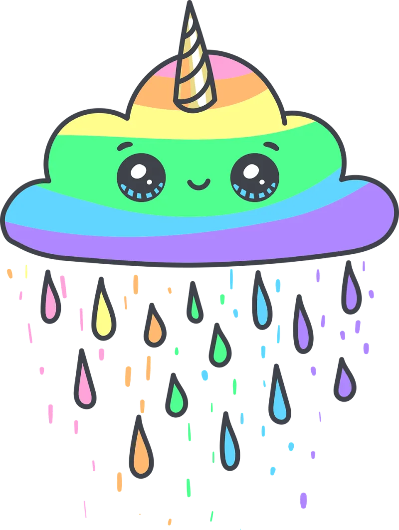 Cloud Rainbow Unicorn Stickdatei – Kinder